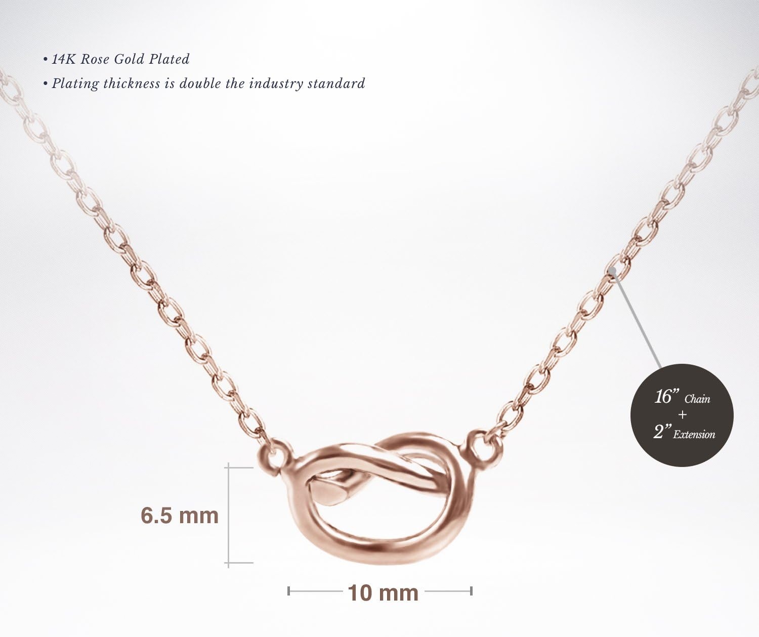 image:imagePAVOI 14K Gold Plated Dainty Cubic Zirconia Pendant Necklace for Women Dot Elephant Butterfly Pineapple Lock Knot Palm Tree Bow Smiley Pendant Layering Chain NecklacesRose Gold