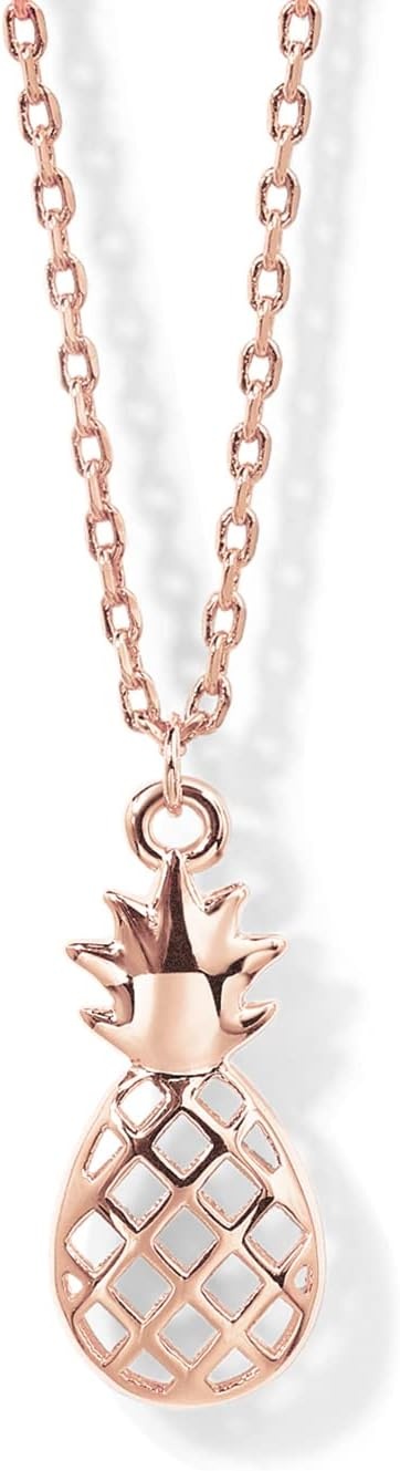 image:imagePAVOI 14K Gold Plated Dainty Cubic Zirconia Pendant Necklace for Women Dot Elephant Butterfly Pineapple Lock Knot Palm Tree Bow Smiley Pendant Layering Chain NecklacesRose Gold