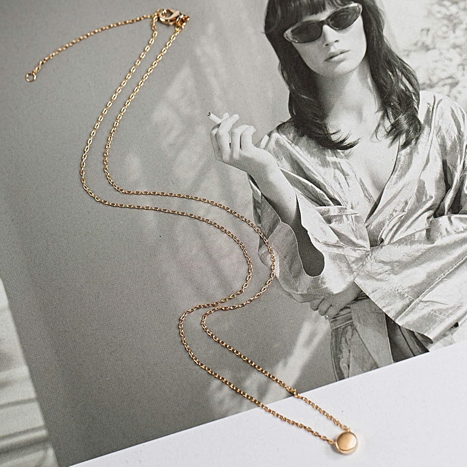 image:imagePAVOI 14K Gold Plated Dainty Cubic Zirconia Pendant Necklace for Women Dot Elephant Butterfly Pineapple Lock Knot Palm Tree Bow Smiley Pendant Layering Chain NecklacesRose Gold