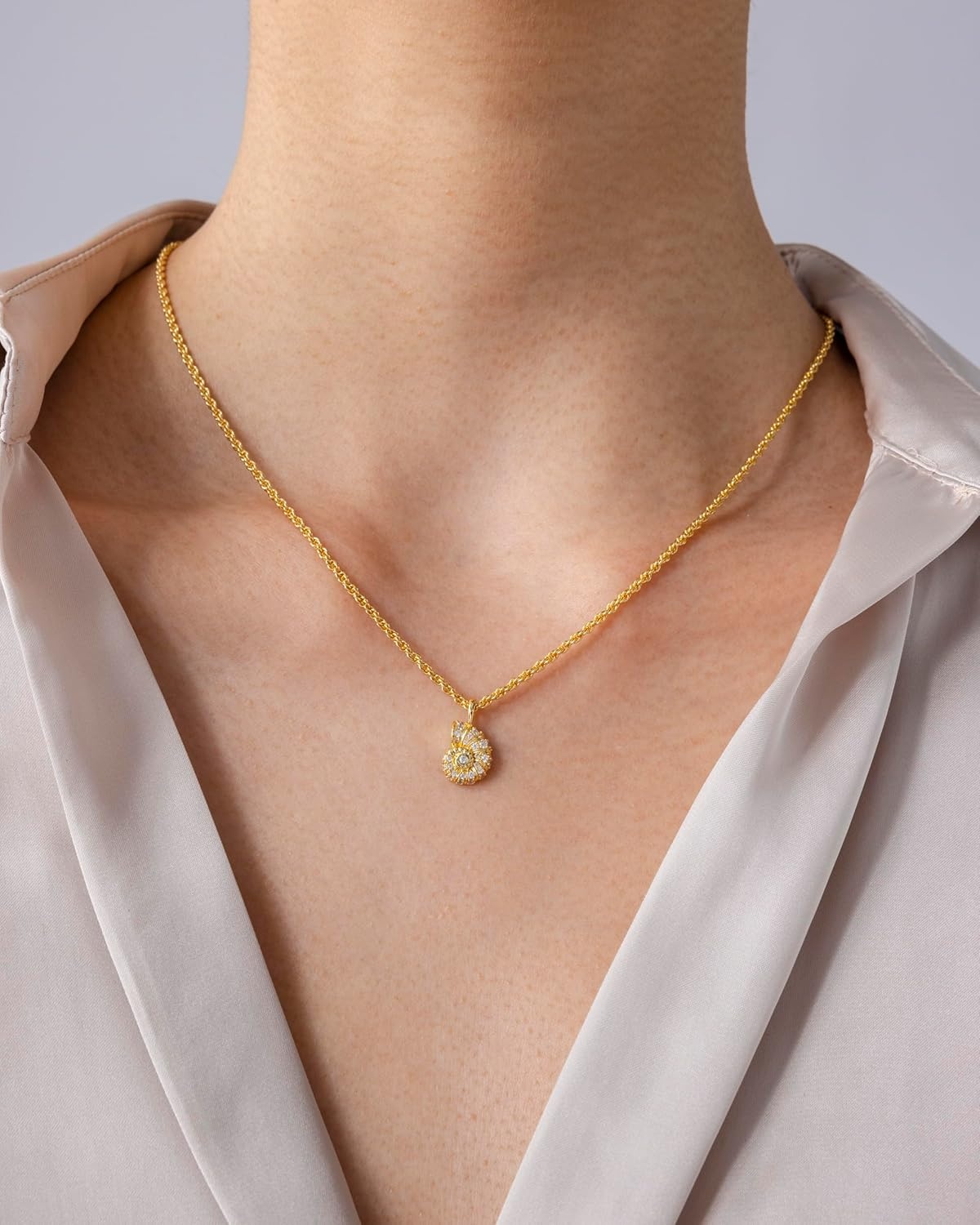 image:imagePAVOI 14K Gold Plated Dainty Cubic Zirconia Pendant Necklace for Women Dot Elephant Butterfly Pineapple Lock Knot Palm Tree Bow Smiley Pendant Layering Chain NecklacesYellow Gold