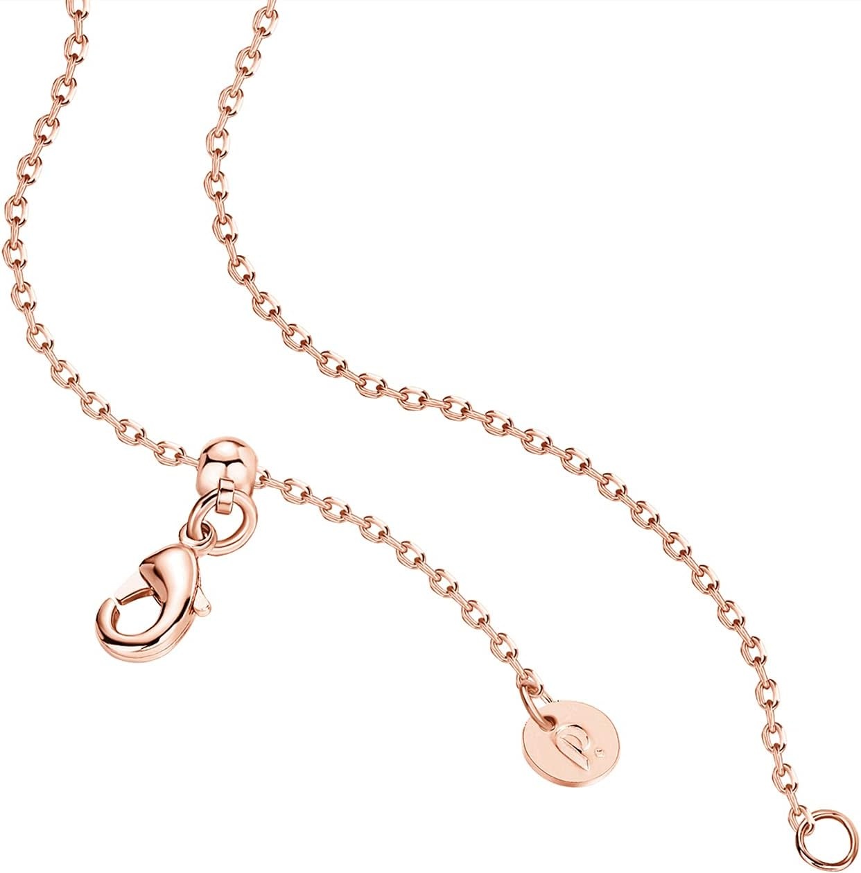 image:imagePAVOI 14K Gold Plated Dainty Cubic Zirconia Pendant Necklace for Women Dot Elephant Butterfly Pineapple Lock Knot Palm Tree Bow Smiley Pendant Layering Chain NecklacesRose Gold