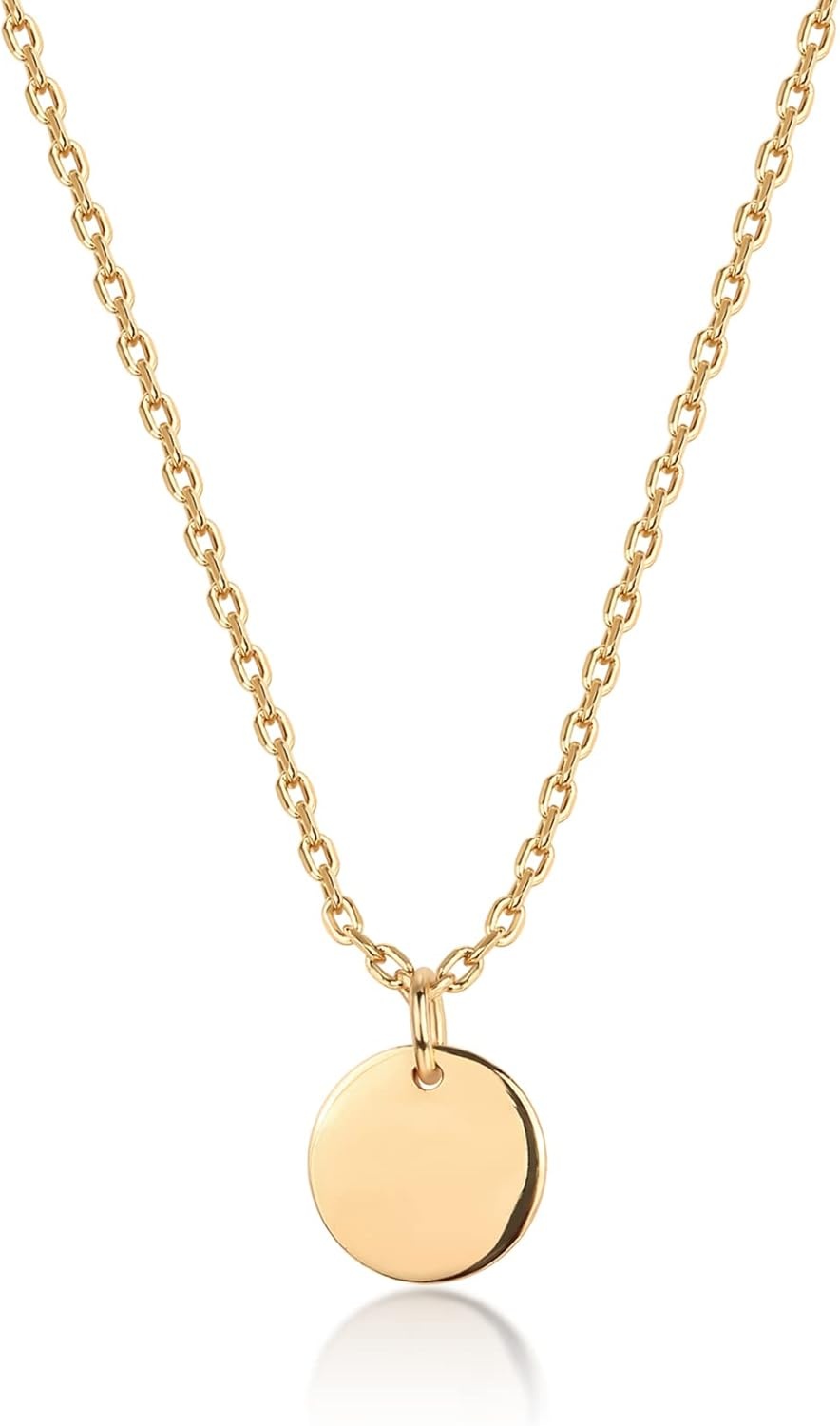 image:imagePAVOI 14K Gold Plated Dainty Cubic Zirconia Pendant Necklace for Women Dot Elephant Butterfly Pineapple Lock Knot Palm Tree Bow Smiley Pendant Layering Chain NecklacesYellow Gold