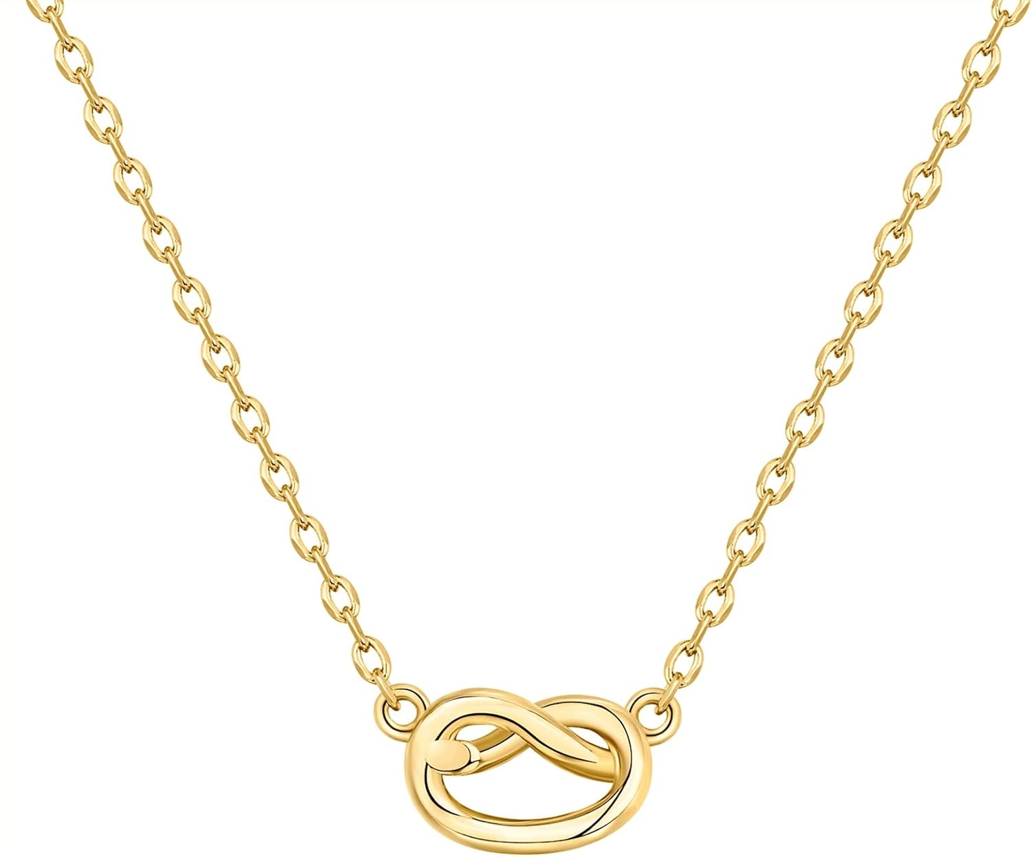 image:imagePAVOI 14K Gold Plated Dainty Cubic Zirconia Pendant Necklace for Women Dot Elephant Butterfly Pineapple Lock Knot Palm Tree Bow Smiley Pendant Layering Chain NecklacesYellow Gold