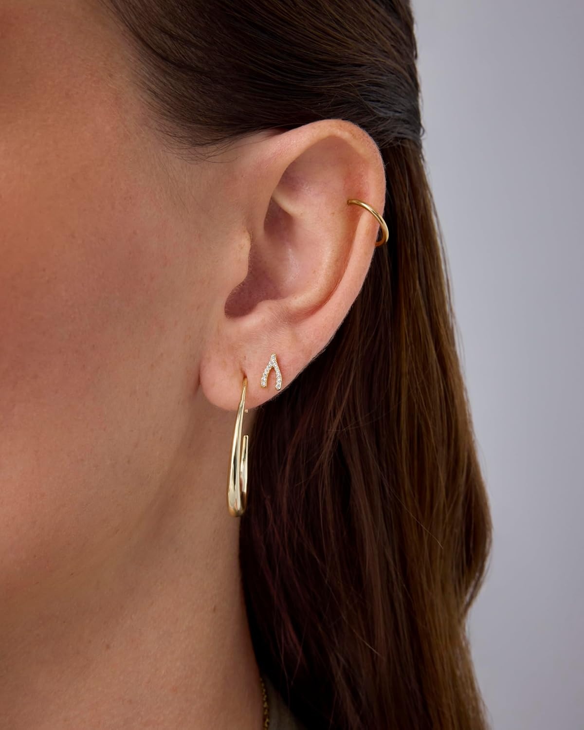 image:imagePAVOI 14K Gold Plated Dainty Flat Back Earrings for Women Hypoallergenic Sterling Silver Posts Helix Cartilage Piercing Jewelry Emoji Motif Bow Celestial Flatback Gold Stud Earrings Screw BackWishbone