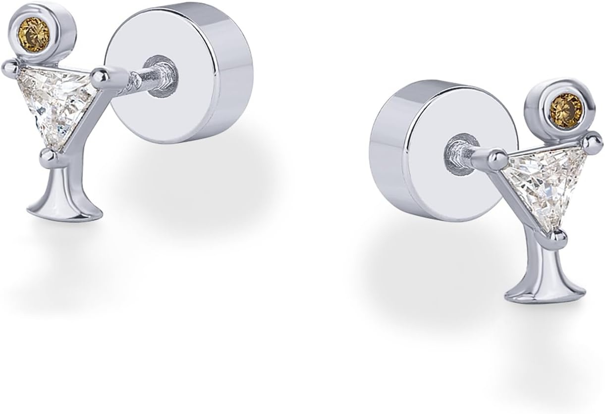 image:imagePAVOI 14K Gold Plated Dainty Flat Back Earrings for Women Hypoallergenic Sterling Silver Posts Helix Cartilage Piercing Jewelry Emoji Motif Bow Celestial Flatback Gold Stud Earrings Screw BackMartini