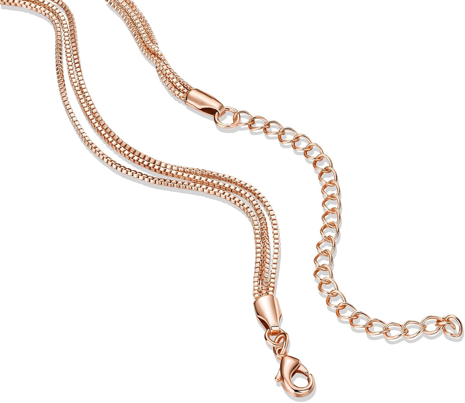 image:imagePAVOI 14K Gold Plated Dainty Layering Necklaces for Women Snake Chain Curb Link Paperclip Layered Chains Trendy Layering NecklaceRose Gold