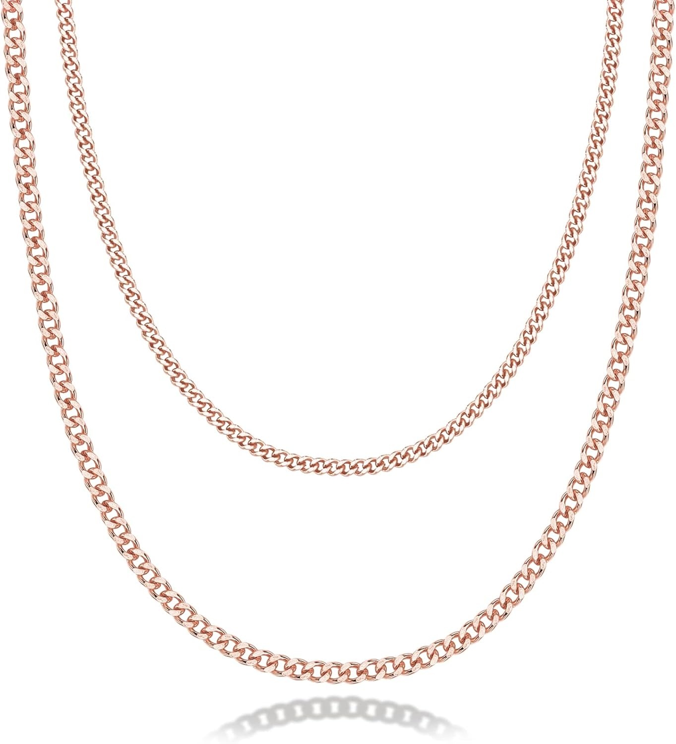 image:imagePAVOI 14K Gold Plated Dainty Layering Necklaces for Women Snake Chain Curb Link Paperclip Layered Chains Trendy Layering NecklaceRose Gold