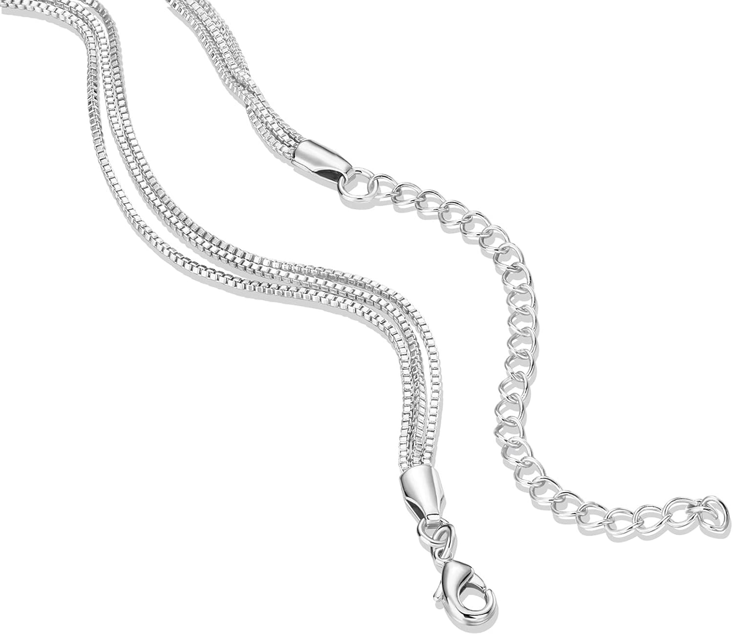 image:imagePAVOI 14K Gold Plated Dainty Layering Necklaces for Women Snake Chain Curb Link Paperclip Layered Chains Trendy Layering NecklaceWhite Gold