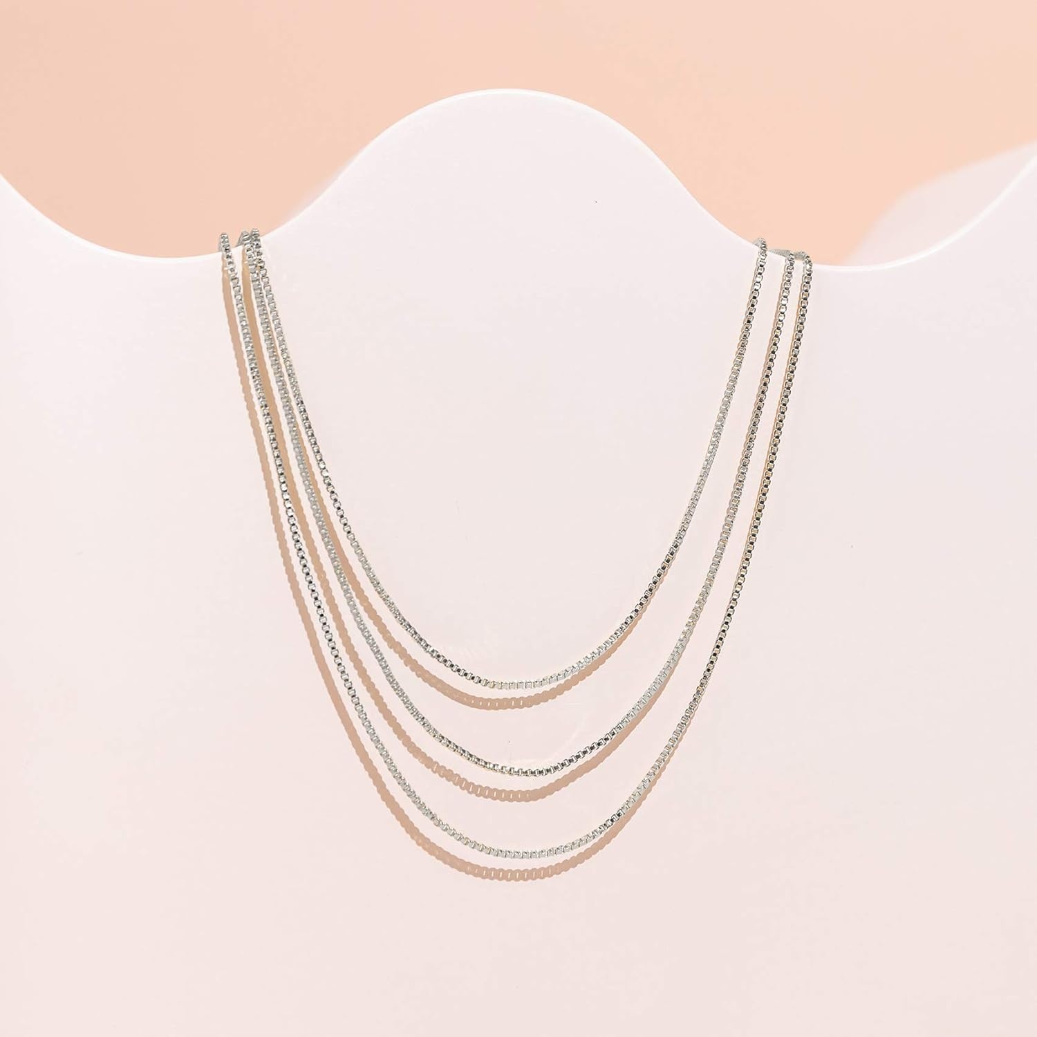 image:imagePAVOI 14K Gold Plated Dainty Layering Necklaces for Women Snake Chain Curb Link Paperclip Layered Chains Trendy Layering NecklaceWhite Gold