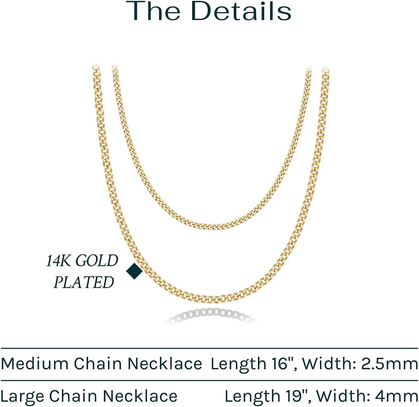 image:imagePAVOI 14K Gold Plated Dainty Layering Necklaces for Women Snake Chain Curb Link Paperclip Layered Chains Trendy Layering NecklaceYellow Gold