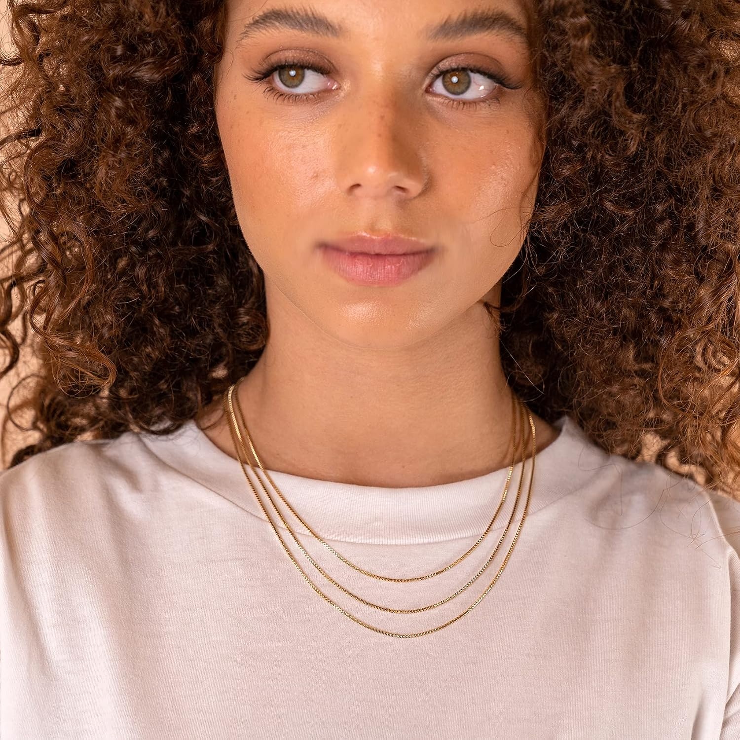 image:imagePAVOI 14K Gold Plated Dainty Layering Necklaces for Women Snake Chain Curb Link Paperclip Layered Chains Trendy Layering NecklaceYellow Gold