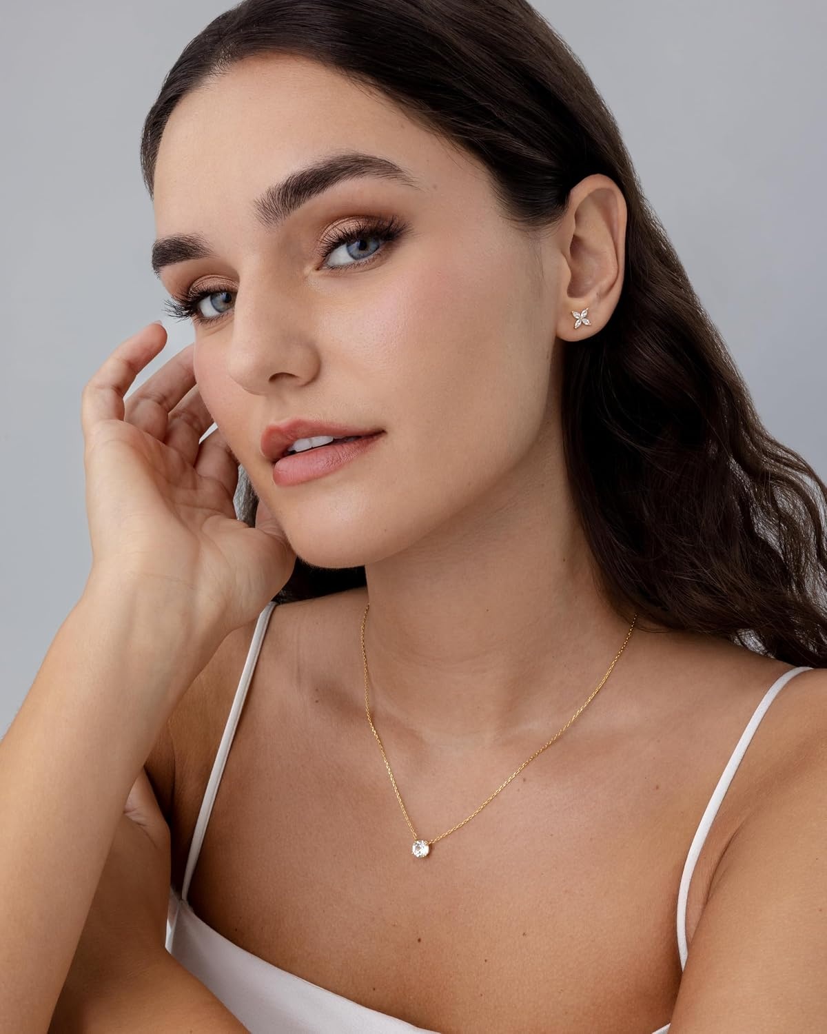 image:imagePAVOI 14K Gold Plated Dainty Stud Earrings for Women 925 Sterling Silver Posts Earrings with Cubic Zirconia Celestial Lightning Bolt Moon Star and Flower Gold Jewelry GiftsYellow Gold