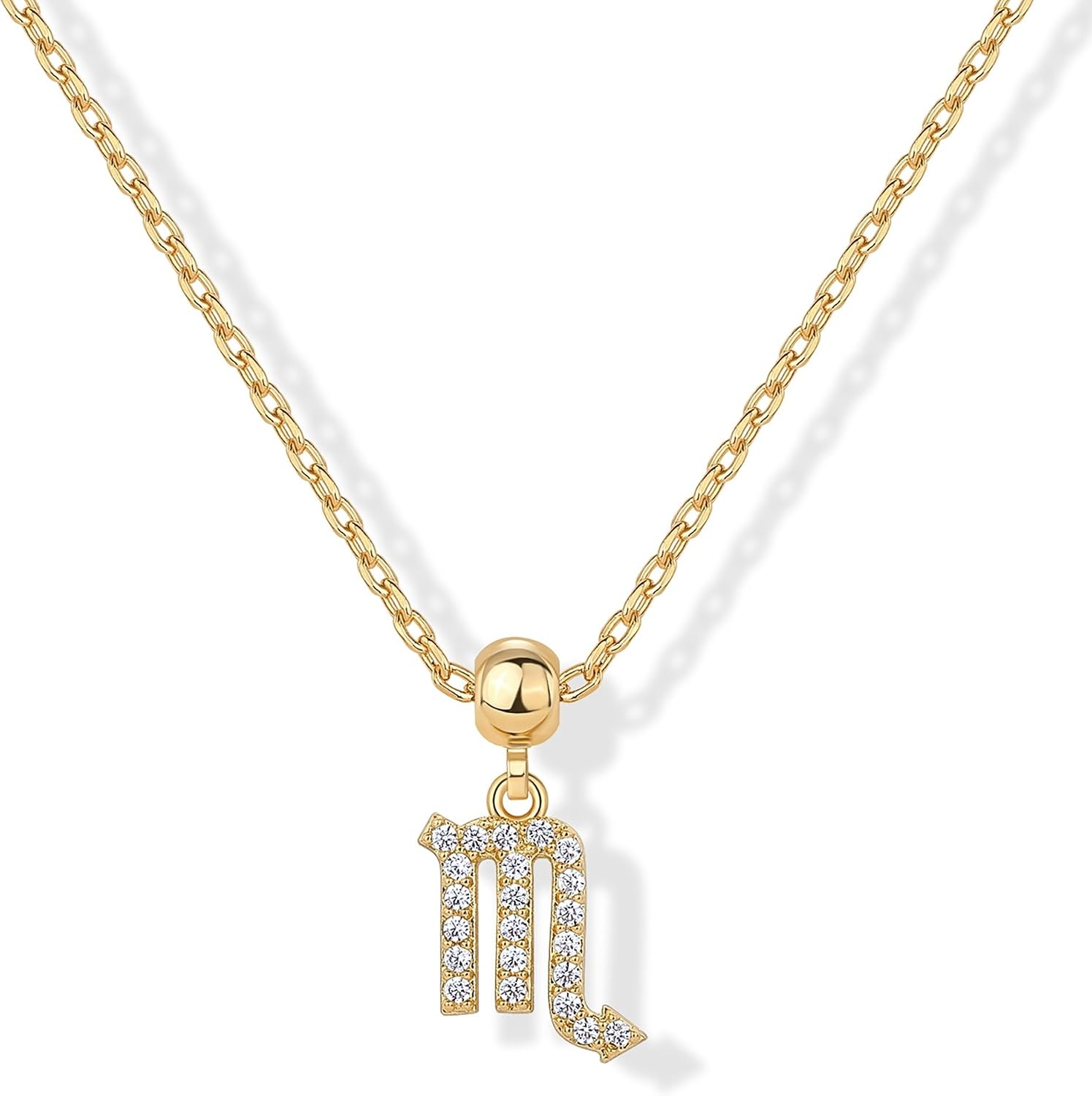 image:imagePAVOI 14K Gold Plated Dainty Zodiac Necklace with Charms Adjustable Chain Gold Charm Zodiac Necklaces for Women Small Astrology Removable Pendants Cute Jewelry GiftsYellow Gold