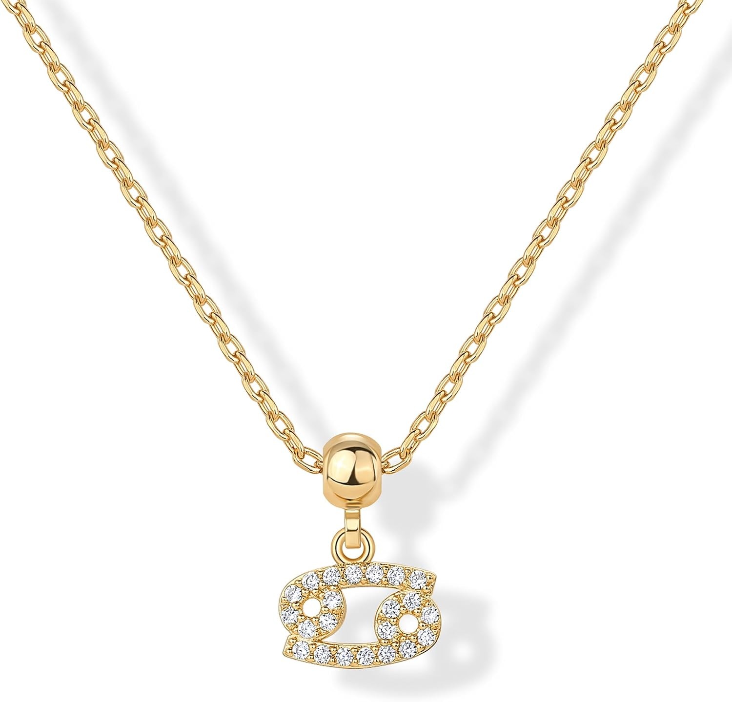 image:imagePAVOI 14K Gold Plated Dainty Zodiac Necklace with Charms Adjustable Chain Gold Charm Zodiac Necklaces for Women Small Astrology Removable Pendants Cute Jewelry GiftsYellow Gold