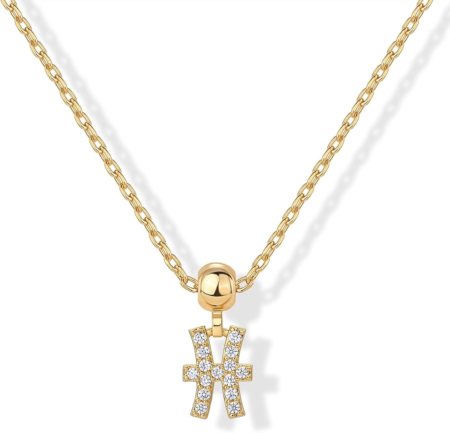 image:imagePAVOI 14K Gold Plated Dainty Zodiac Necklace with Charms Adjustable Chain Gold Charm Zodiac Necklaces for Women Small Astrology Removable Pendants Cute Jewelry GiftsYellow Gold