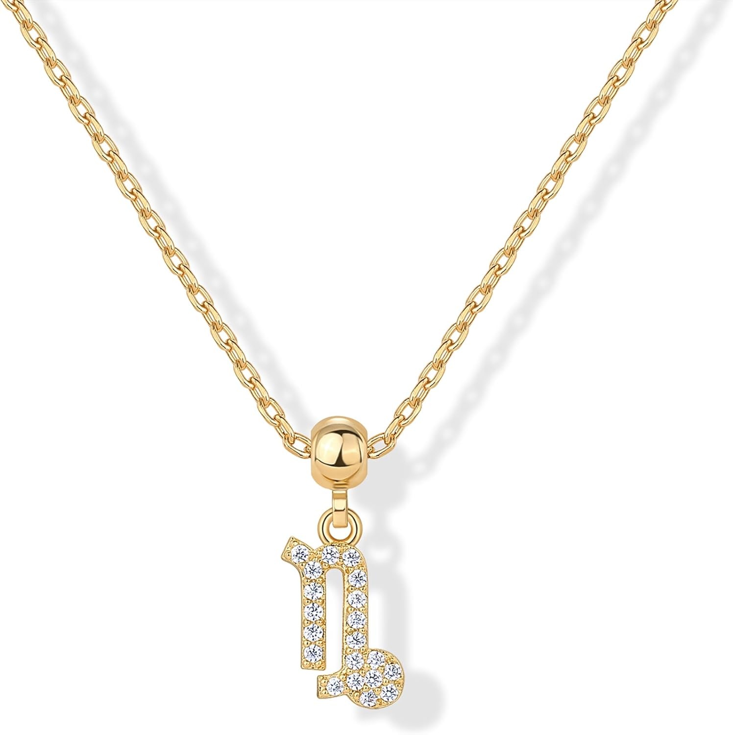 image:imagePAVOI 14K Gold Plated Dainty Zodiac Necklace with Charms Adjustable Chain Gold Charm Zodiac Necklaces for Women Small Astrology Removable Pendants Cute Jewelry GiftsYellow Gold