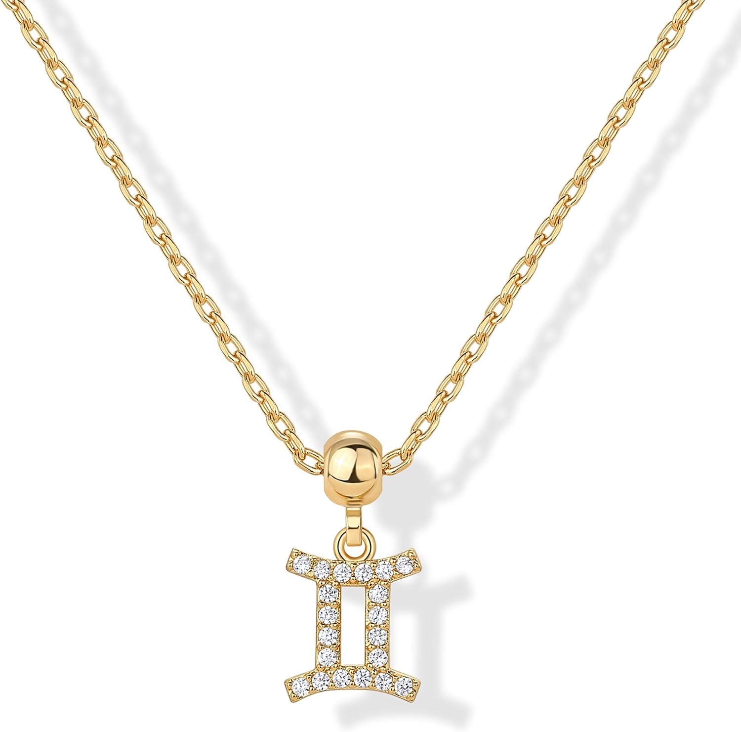 image:imagePAVOI 14K Gold Plated Dainty Zodiac Necklace with Charms Adjustable Chain Gold Charm Zodiac Necklaces for Women Small Astrology Removable Pendants Cute Jewelry GiftsYellow Gold