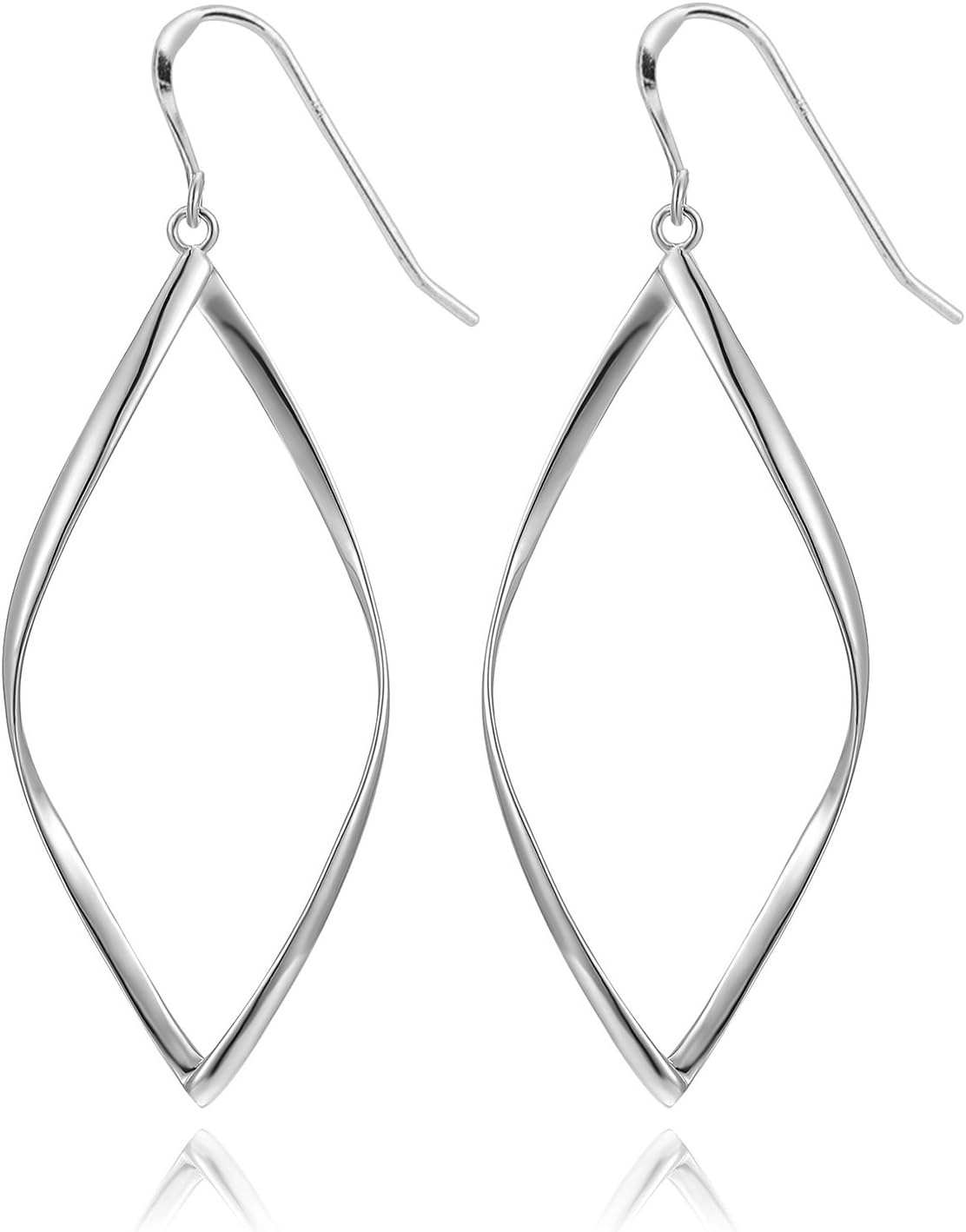 image:imagePAVOI 14K Gold Plated Dangle Earrings for Women Infinity Cute Hanging Hoop EarringsWhite Gold
