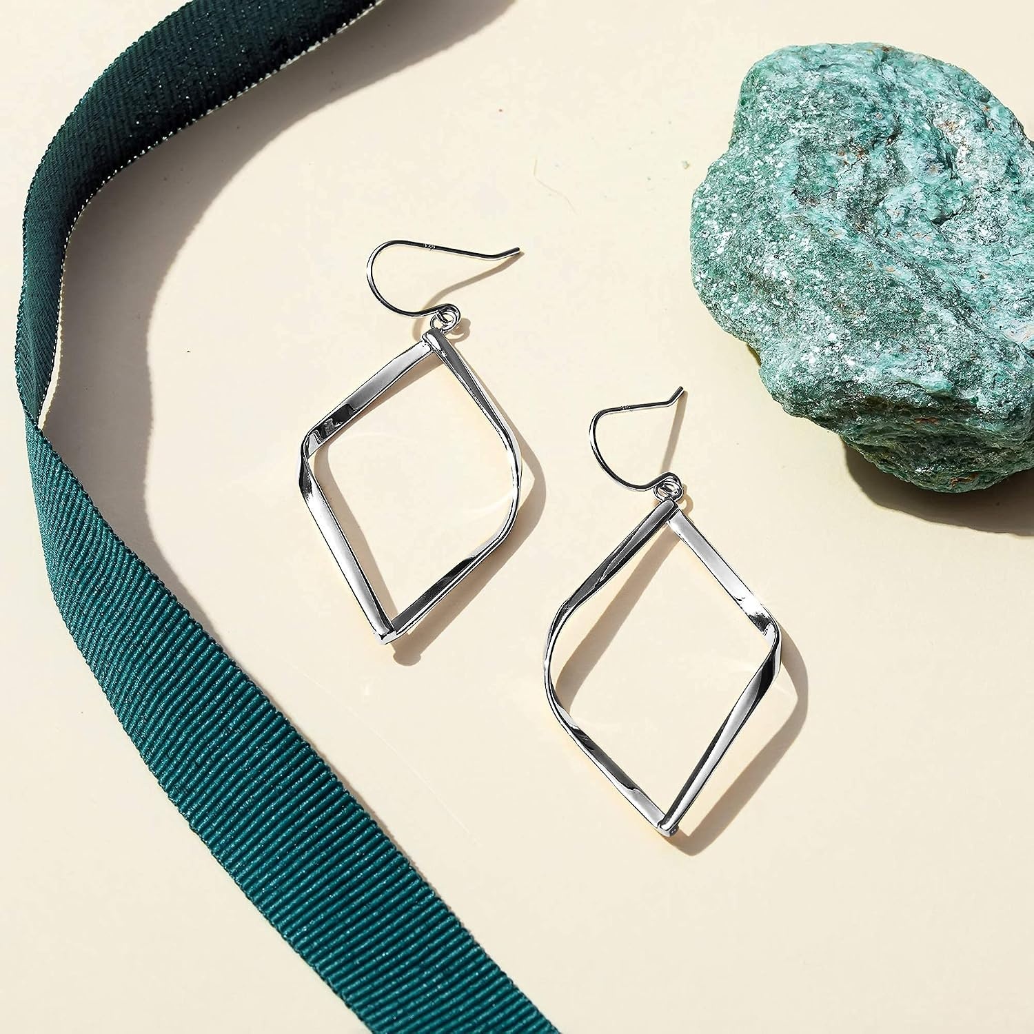 image:imagePAVOI 14K Gold Plated Dangle Earrings for Women Infinity Cute Hanging Hoop EarringsWhite Gold