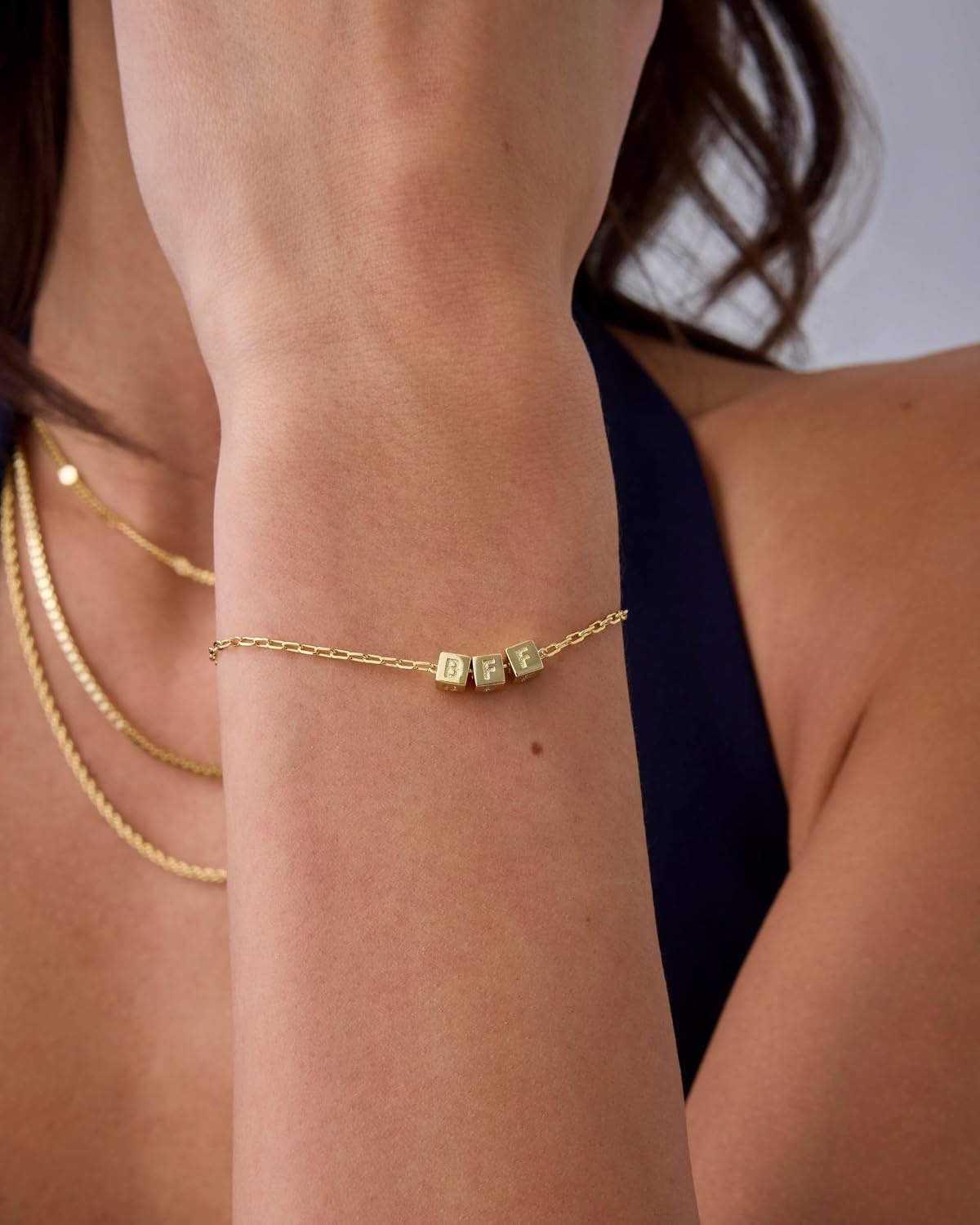 image:imagePAVOI 14K Gold Plated Friendship Matching Adjustable Bracelets for Women Gold Best Friends Bracelet Set BFF ILYSM Bracelet PackBFF