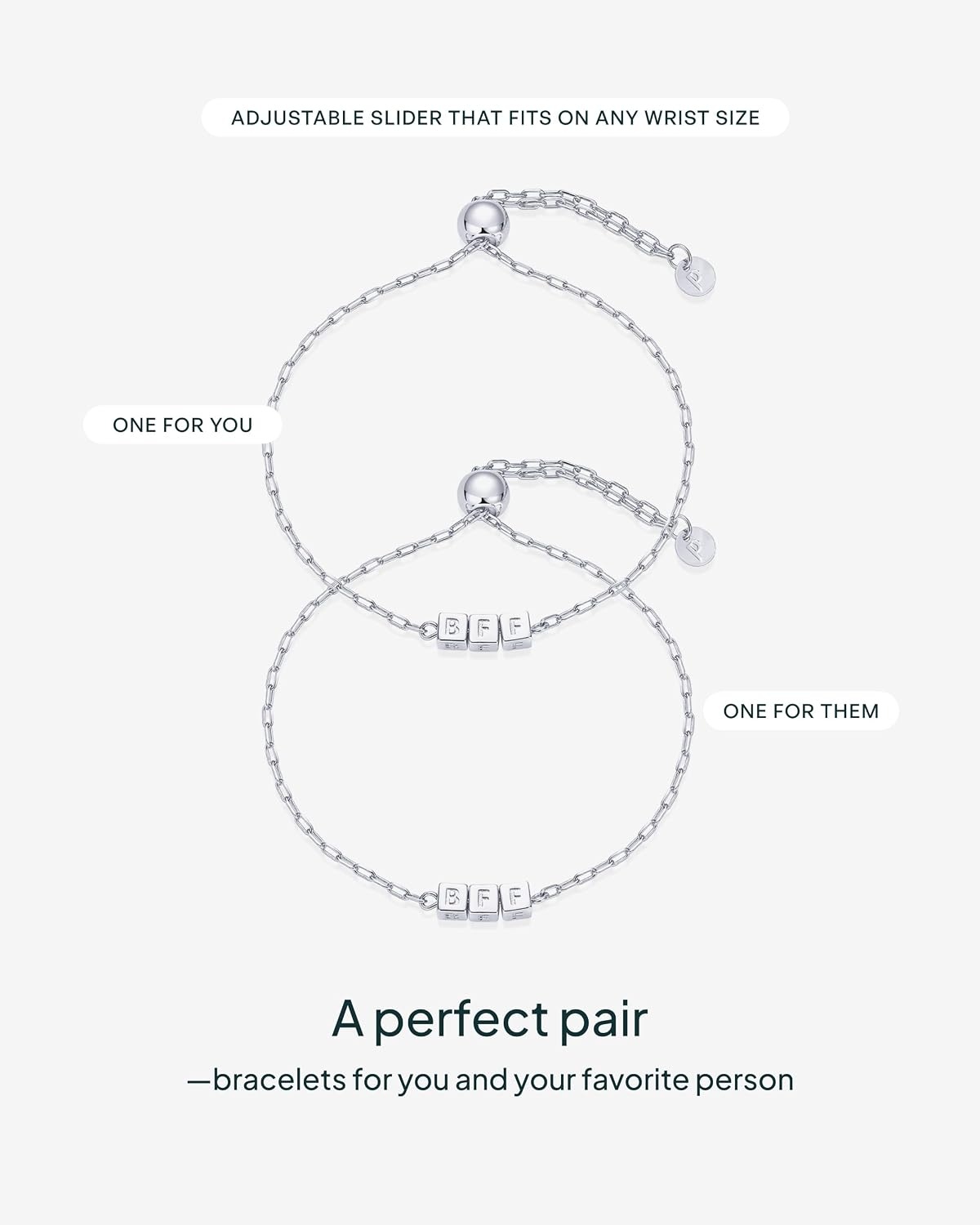image:imagePAVOI 14K Gold Plated Friendship Matching Adjustable Bracelets for Women Gold Best Friends Bracelet Set BFF ILYSM Bracelet PackBFF