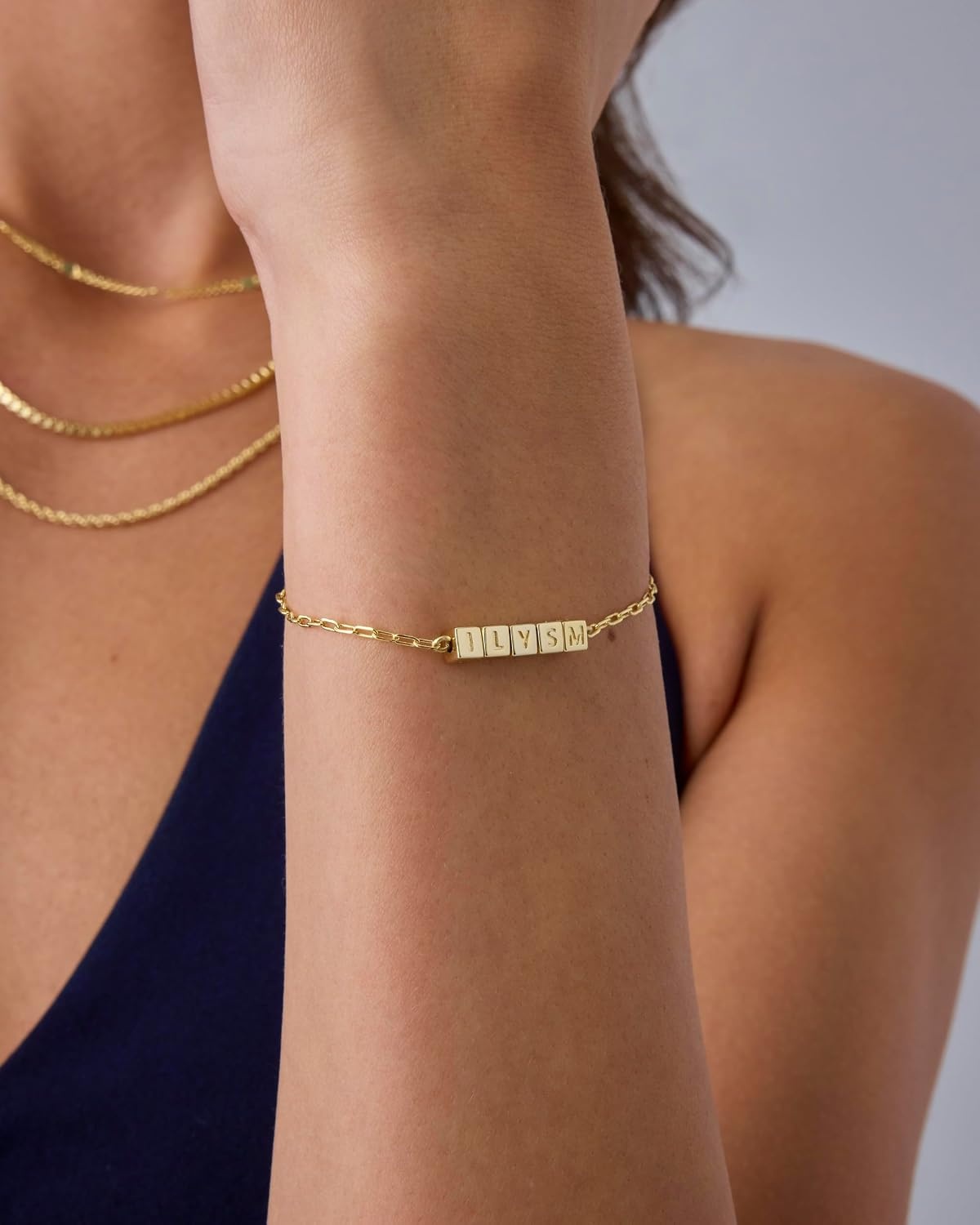 image:imagePAVOI 14K Gold Plated Friendship Matching Adjustable Bracelets for Women Gold Best Friends Bracelet Set BFF ILYSM Bracelet PackILYSM