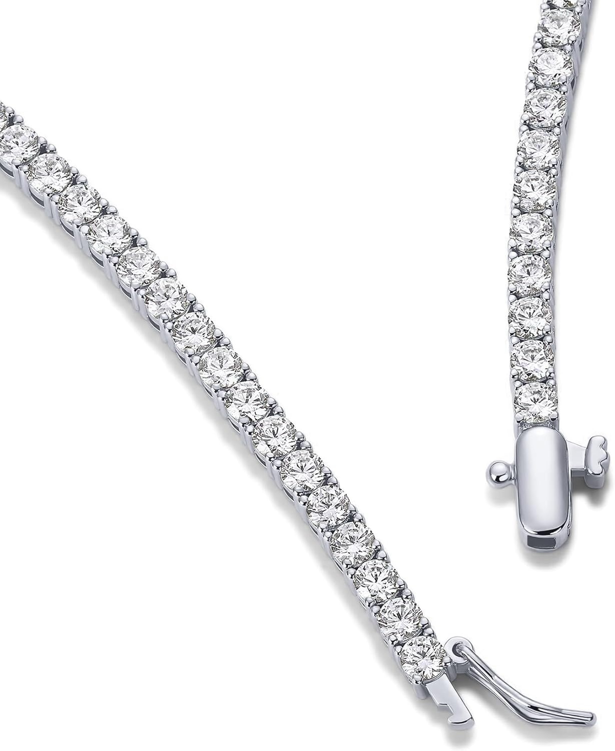 image:imagePAVOI 14K Gold Plated Graduated Tennis Necklaces for Women Cubic Zirconia Tennis Necklace for Brides amp Bridesmaids Simulated Diamond Chain Trendy Wedding JewelryWhite Gold
