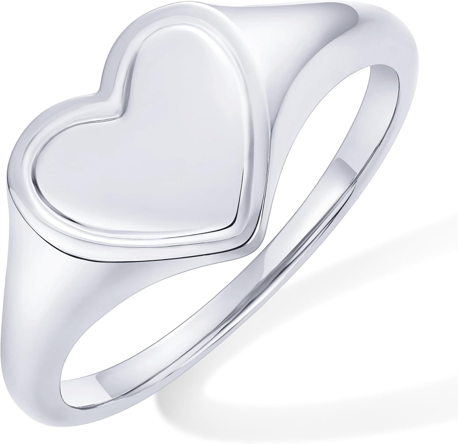 image:imagePAVOI 14K Gold Plated Heart Stackable Rings for Women Love Valentines Statement Chunky Signet Ring Band Friendship RingsWhite Gold