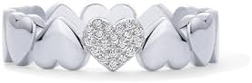 image:imagePAVOI 14K Gold Plated Heart Stackable Rings for Women Love Valentines Statement Chunky Signet Ring Band Friendship RingsWhite Gold