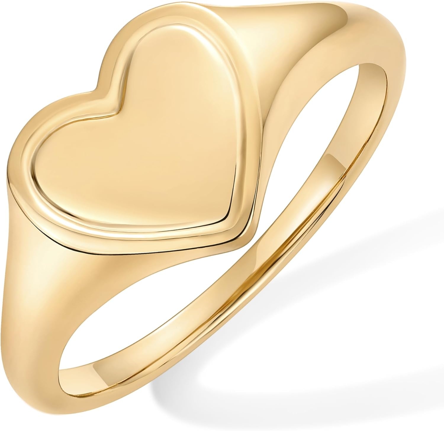 image:imagePAVOI 14K Gold Plated Heart Stackable Rings for Women Love Valentines Statement Chunky Signet Ring Band Friendship RingsYellow Gold