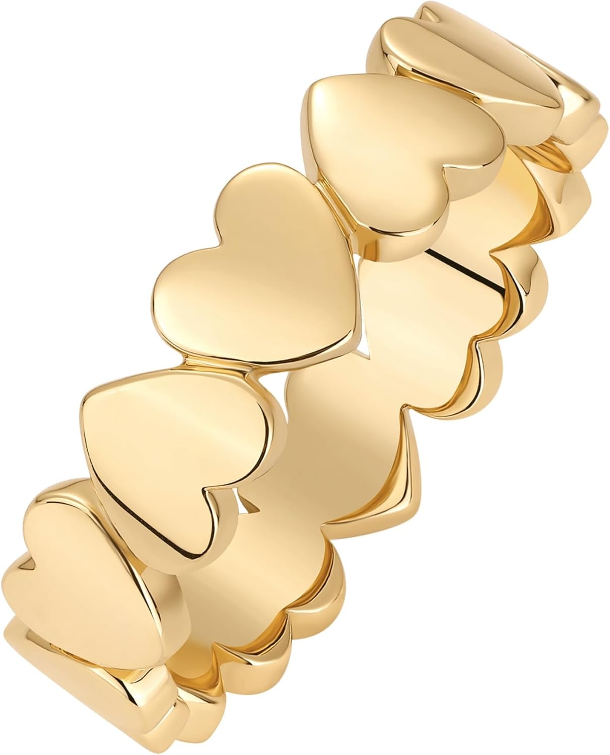 image:imagePAVOI 14K Gold Plated Heart Stackable Rings for Women Love Valentines Statement Chunky Signet Ring Band Friendship RingsYellow Gold