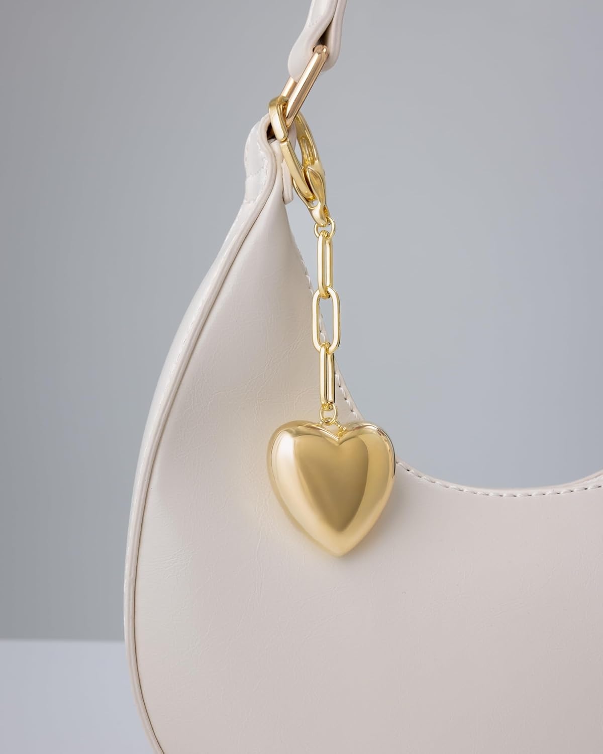image:imagePAVOI 14K Gold Plated Heart amp Cherry Bag Charm for Handbags Chunky Charm for Purse amp Totes Valentines Day Gold KeychainHeart