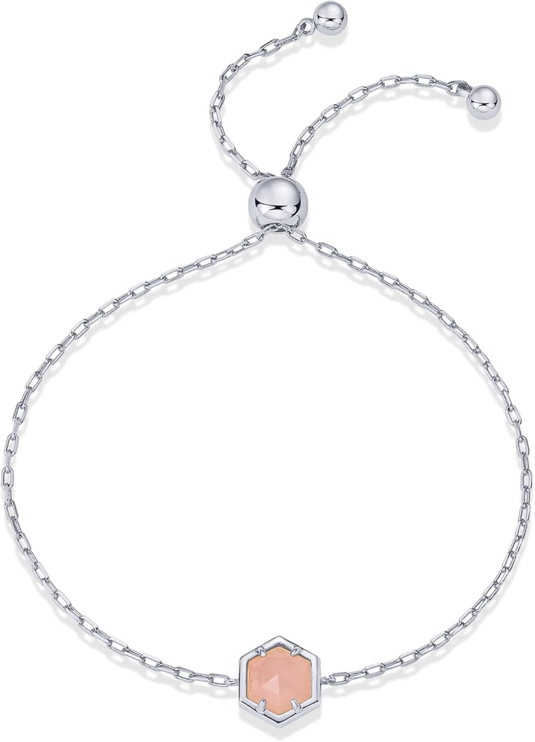 image:imagePAVOI 14K Gold Plated Hexagon Gemstone Bracelet for Women Natural Birthstone BraceletWhite Gold