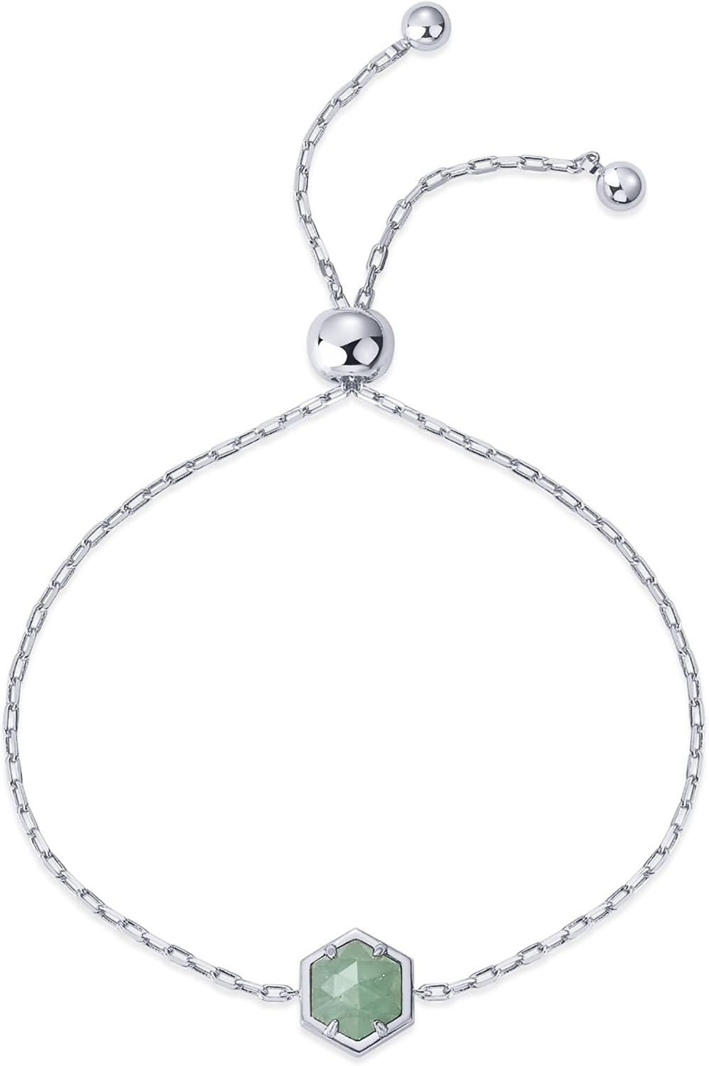 image:imagePAVOI 14K Gold Plated Hexagon Gemstone Bracelet for Women Natural Birthstone BraceletWhite Gold