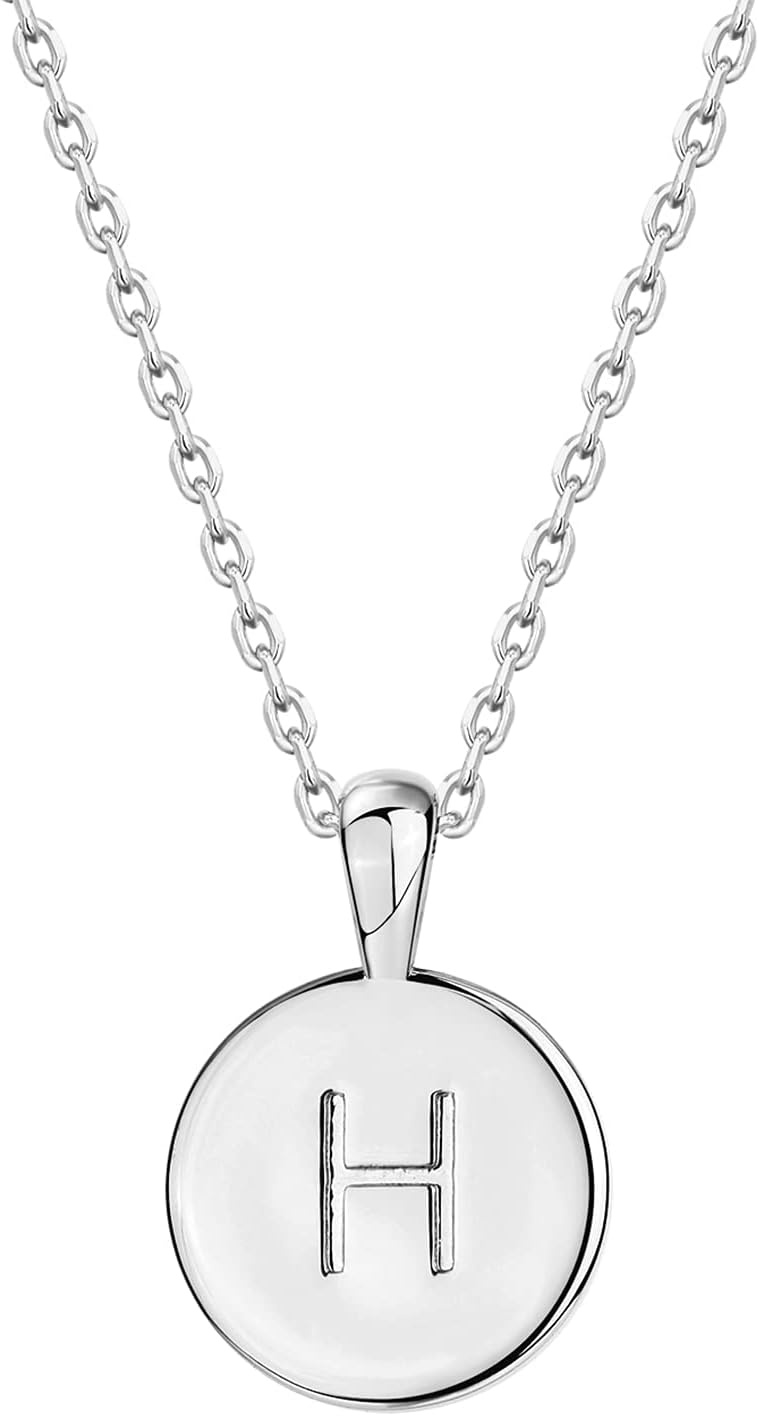 image:imagePAVOI 14K Gold Plated Initial Letter Pendant Necklace for Women Gold Alphabetical Initial Necklace H