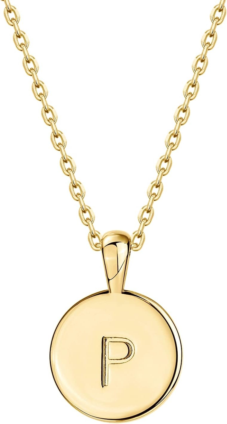 image:imagePAVOI 14K Gold Plated Initial Letter Pendant Necklace for Women Gold Alphabetical Initial Necklace P
