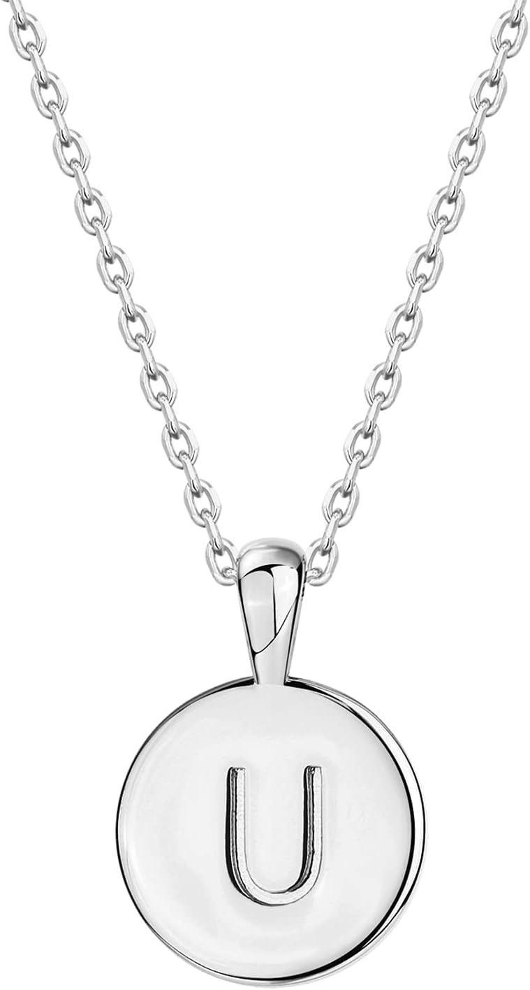 image:imagePAVOI 14K Gold Plated Initial Letter Pendant Necklace for Women Gold Alphabetical Initial Necklace U