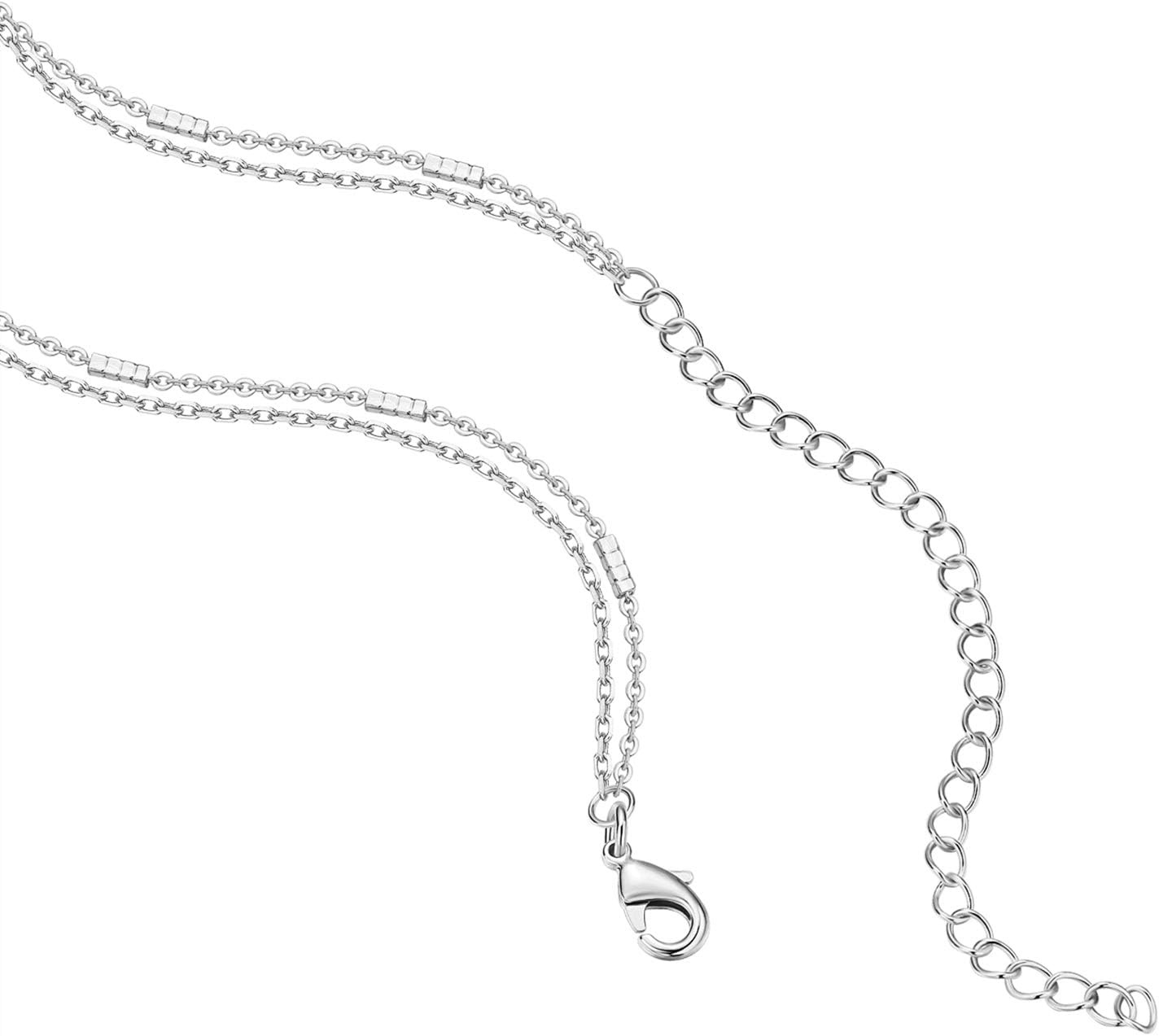 image:imagePAVOI 14K Gold Plated Layering Necklaces  Stylish Minimalist Design Pendant Necklaces  Bar Circle Lotus Disc Dog Tag Horizontal Bar Pendants for WomenWhite Gold