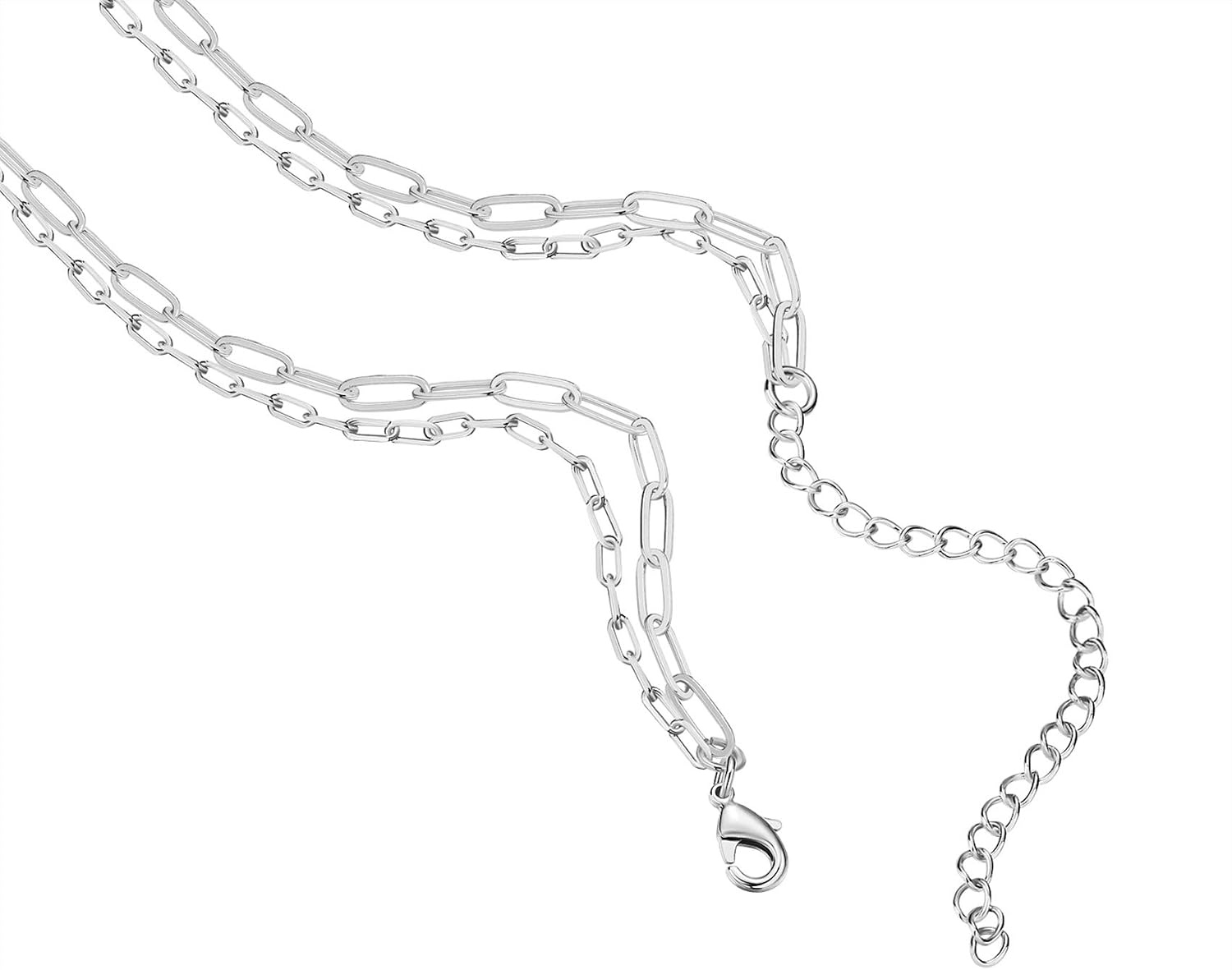 image:imagePAVOI 14K Gold Plated Layering Necklaces  Stylish Minimalist Design Pendant Necklaces  Bar Circle Lotus Disc Dog Tag Horizontal Bar Pendants for WomenWhite Gold