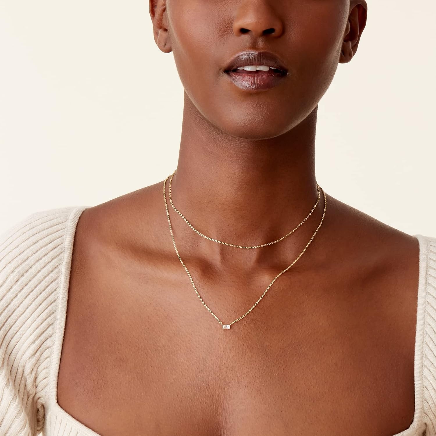image:imagePAVOI 14K Gold Plated Layering Necklaces  Stylish Minimalist Design Pendant Necklaces  Bar Lotus Disc Dog Tag Horizontal Bar Pendants for WomenWhite Gold