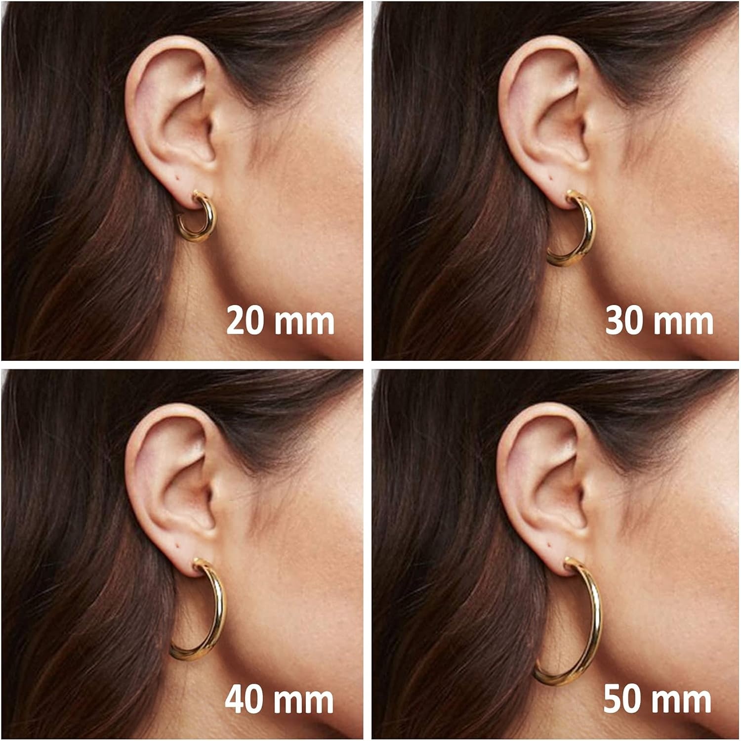 image:imagePAVOI 14K Gold Plated Lightweight Chunky Open Hoops for Women Trendy Gold Hoop EarringsWhite Gold