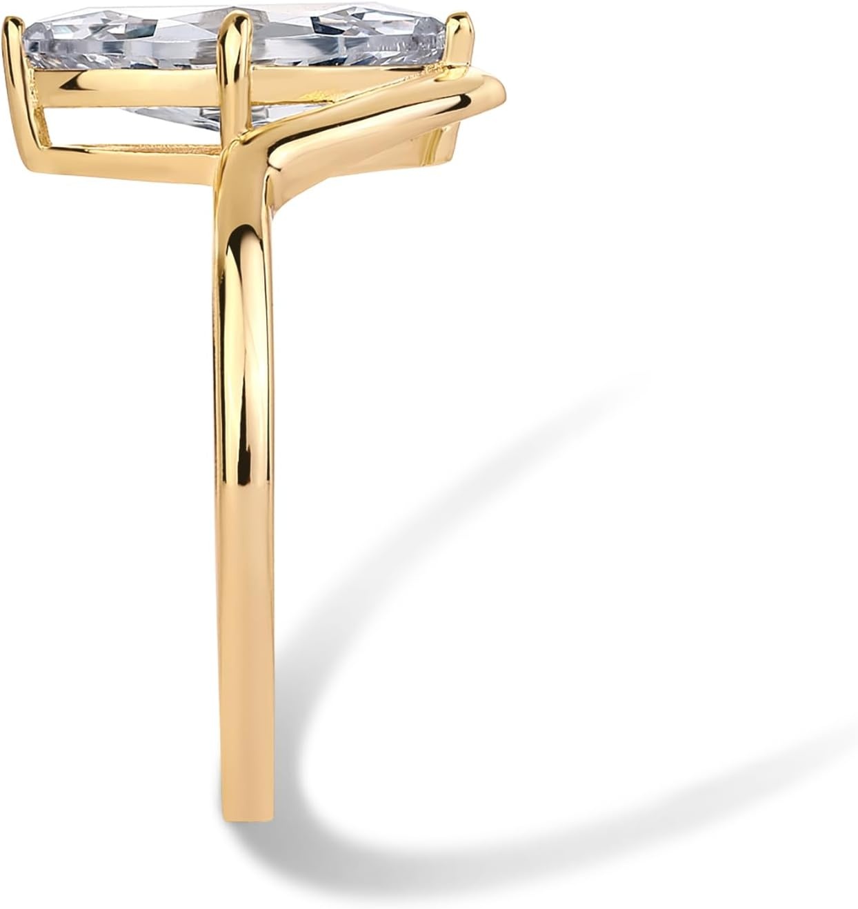 image:imagePAVOI 14K Gold Plated Marquise 15CT Cubic Zirconia Bridal Engagement Ring for Women StatementYellow Gold