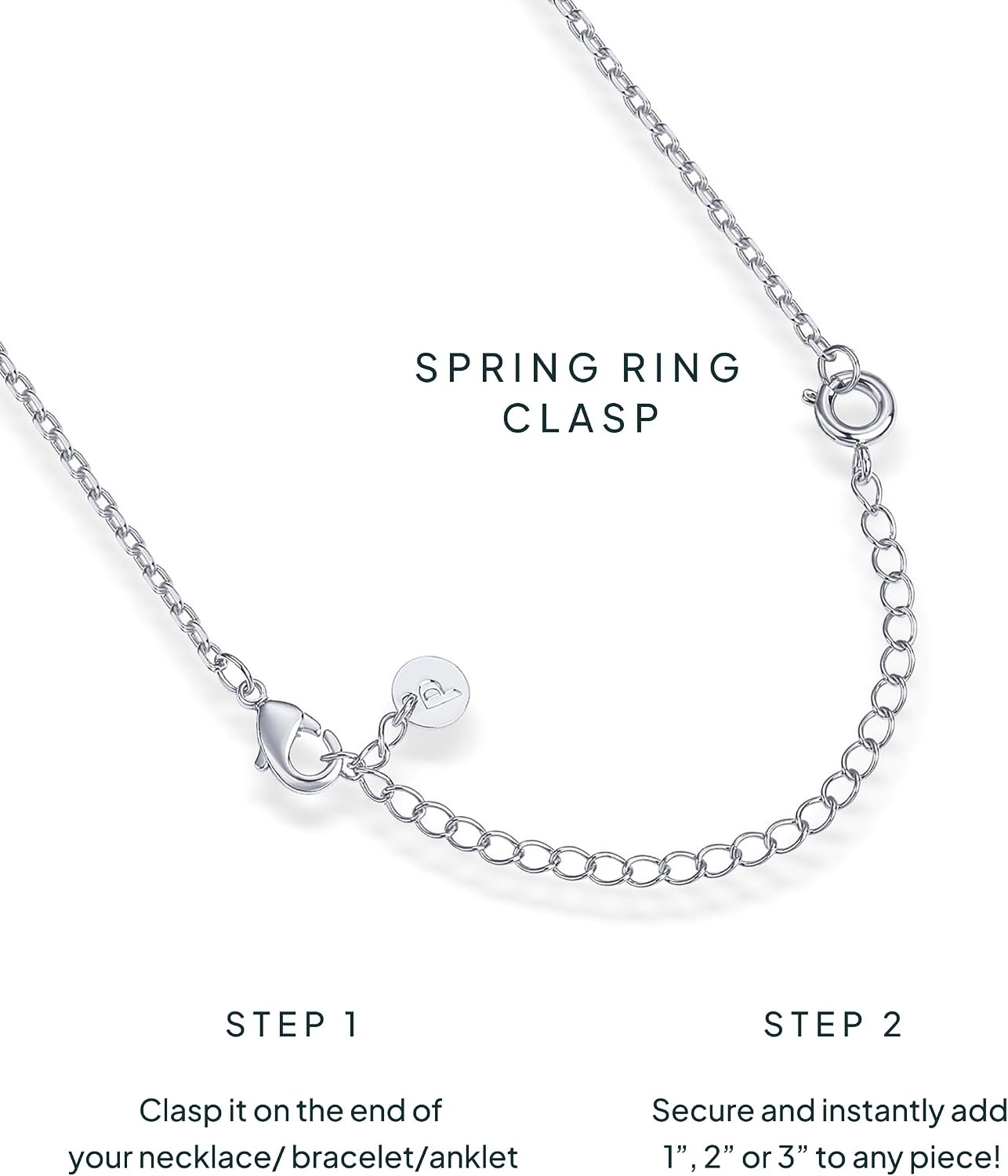 image:imagePAVOI 14K Gold Plated Necklace Chain Extenders Pack for Women Set of Three Gold Necklace Extenders Bracelet Extension with Spring Ring ClaspWhite Gold