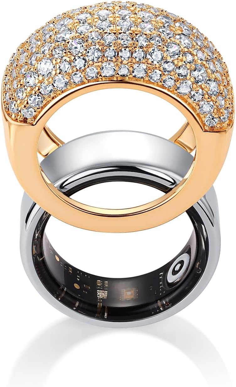 image:imagePAVOI 14K Gold Plated Pave Smart Ring Cover Compatible with Oura Ring Gen 4Yellow Gold