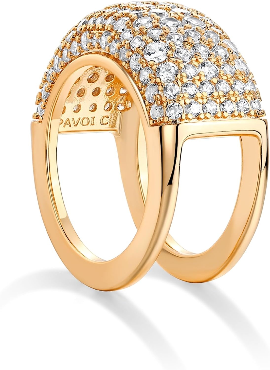 image:imagePAVOI 14K Gold Plated Pave Smart Ring Cover Compatible with Oura Ring Gen 4Yellow Gold
