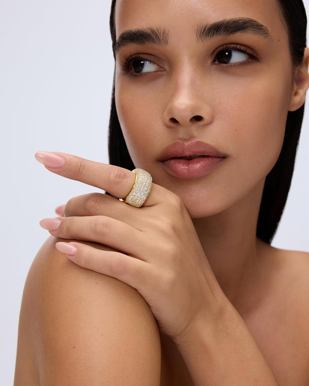 image:imagePAVOI 14K Gold Plated Pave Smart Ring Cover Compatible with Oura Ring Gen 4Yellow Gold