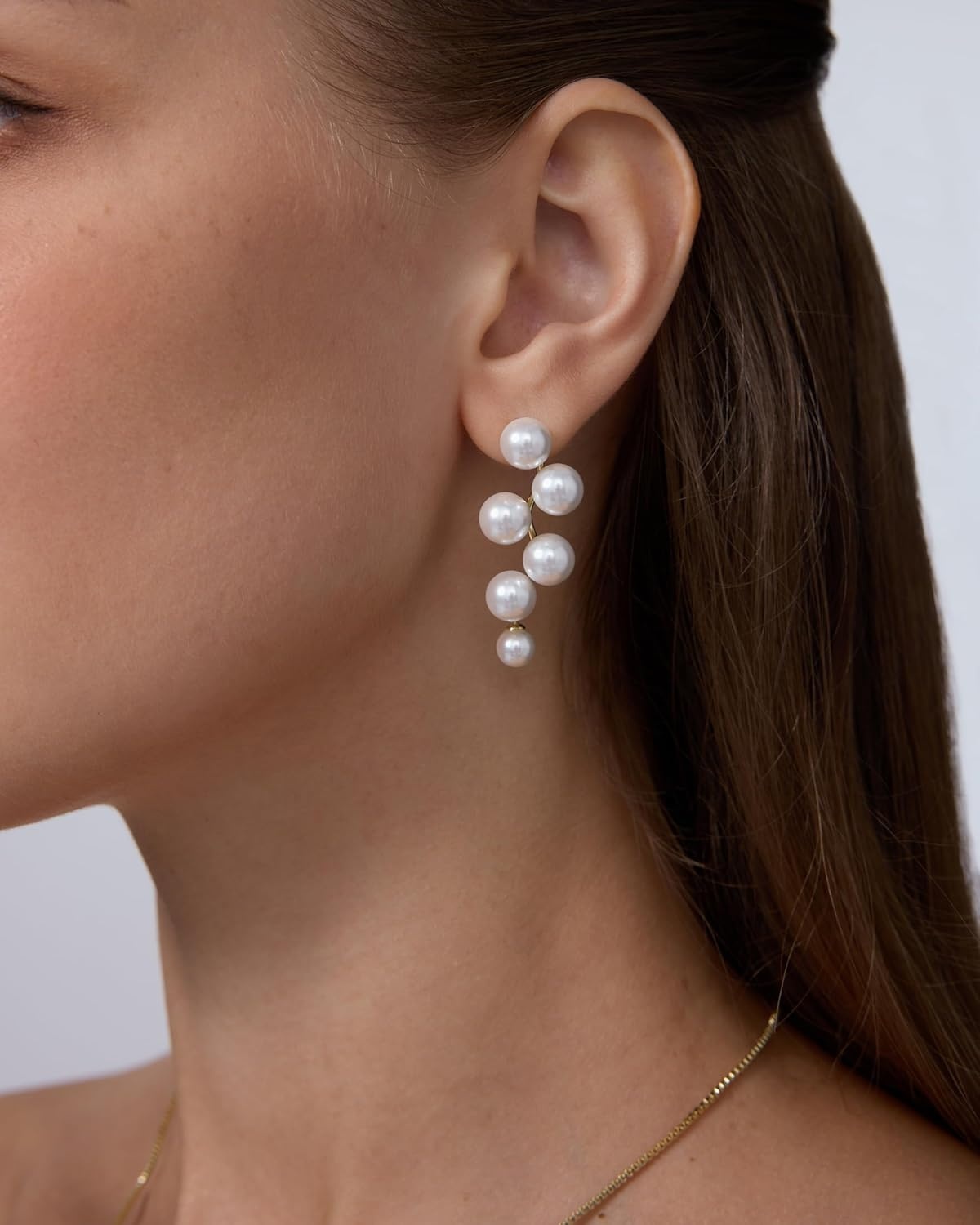 image:imagePAVOI 14K Gold Plated Pearl Drop Earrings for Women 925 Sterling Silver Posts Large Dangle Pearl Wedding Earrings for Brides amp Bridesmaids Linear Statement Bridal Jewelry GiftsWhite Gold