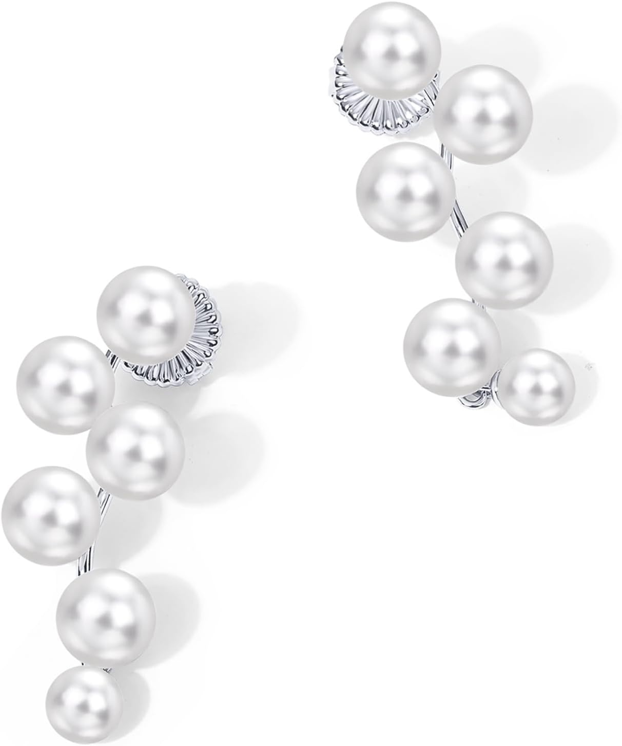 image:imagePAVOI 14K Gold Plated Pearl Drop Earrings for Women 925 Sterling Silver Posts Large Dangle Pearl Wedding Earrings for Brides amp Bridesmaids Linear Statement Bridal Jewelry GiftsWhite Gold