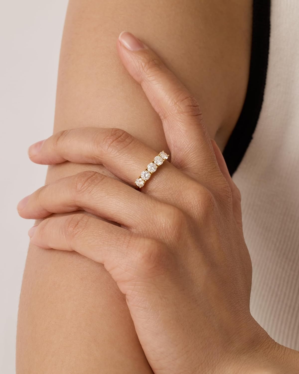 image:imagePAVOI 14K Gold Plated Premium Cubic Zirconia Engagement Ring for Women Promise Eternity Ring JewelryWhite Gold