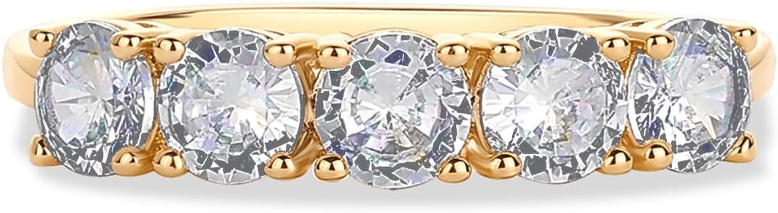 image:imagePAVOI 14K Gold Plated Premium Cubic Zirconia Engagement Ring for Women Promise Eternity Ring JewelryYellow Gold